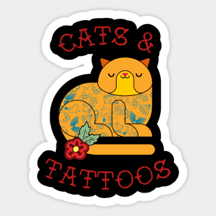 Cats and Tattoos Sticker